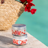 Set zum Vorteilspreis Samtige Körpercreme + Körperpeeling Granité Schöne Mohnblume