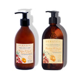 Set zum Vorteilspreis: Duo Flüssigseife & Hand- und Körpercreme Mandarine & Granatapfel im Glasgefäß