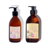 Set zum Vorteilspreis: Duo Flüssigseife & Hand- und Körpercreme Rose & Safran im Glasgefäß