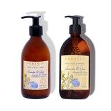 Set zum Vorteilspreis: Duo Flüssigseife & Hand- und Körpercreme Lavandin & Ginster im Glasgefäß