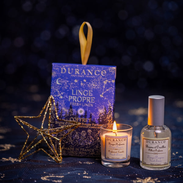 Geschenkset Noel Kopfkissenspray & Mini-Duftkerze 2025 Frische Wäsche