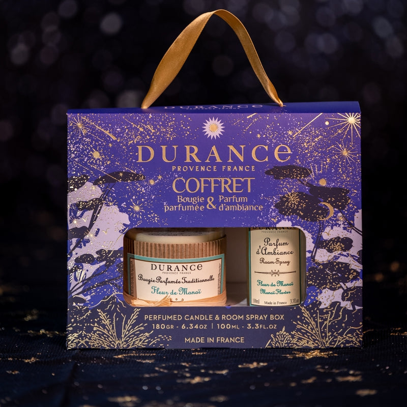 Geschenkbox, Noel 2025 Duftkerze 180g & Spray 100ml Monoi-Blüte