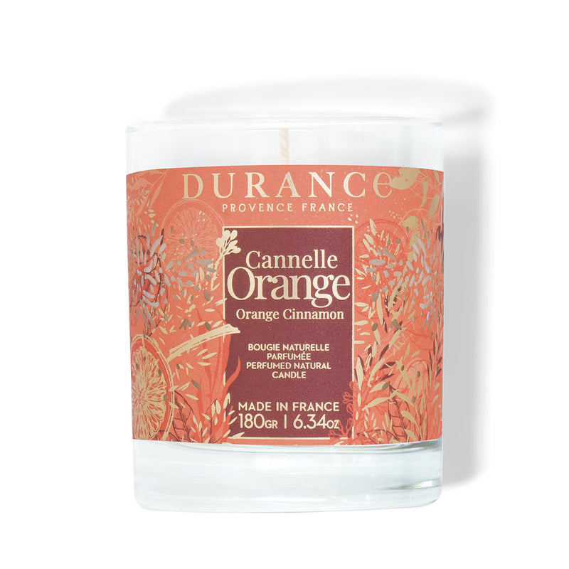 Duftkerze Zimt-Orange 180g mit Windlichteffekt