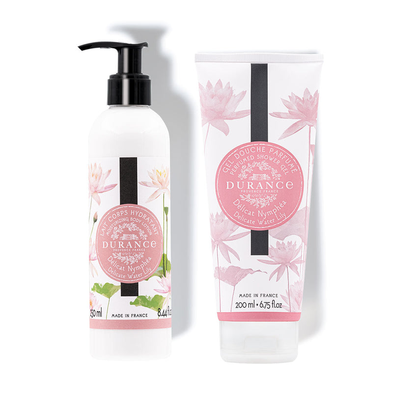 Set Duo Duschgel & Bodylotion Zarte Seerose – Durance